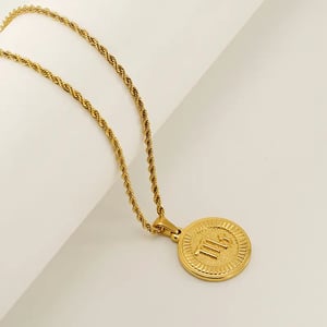 1 Piece Classic Series Retro Geometric Scorpio Stainless Steel  Gold Color Unisex Pendant Necklaces h5 